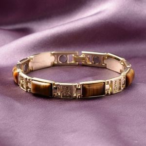 NWT Magnetic by Design Tiger's Eye Chinese Blessings Bracelet